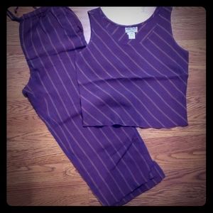 Monika Turtle linen set. Tank with crop pants.